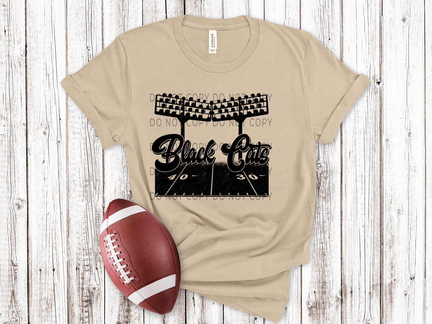 Black Cats Football Field BLK - DTF