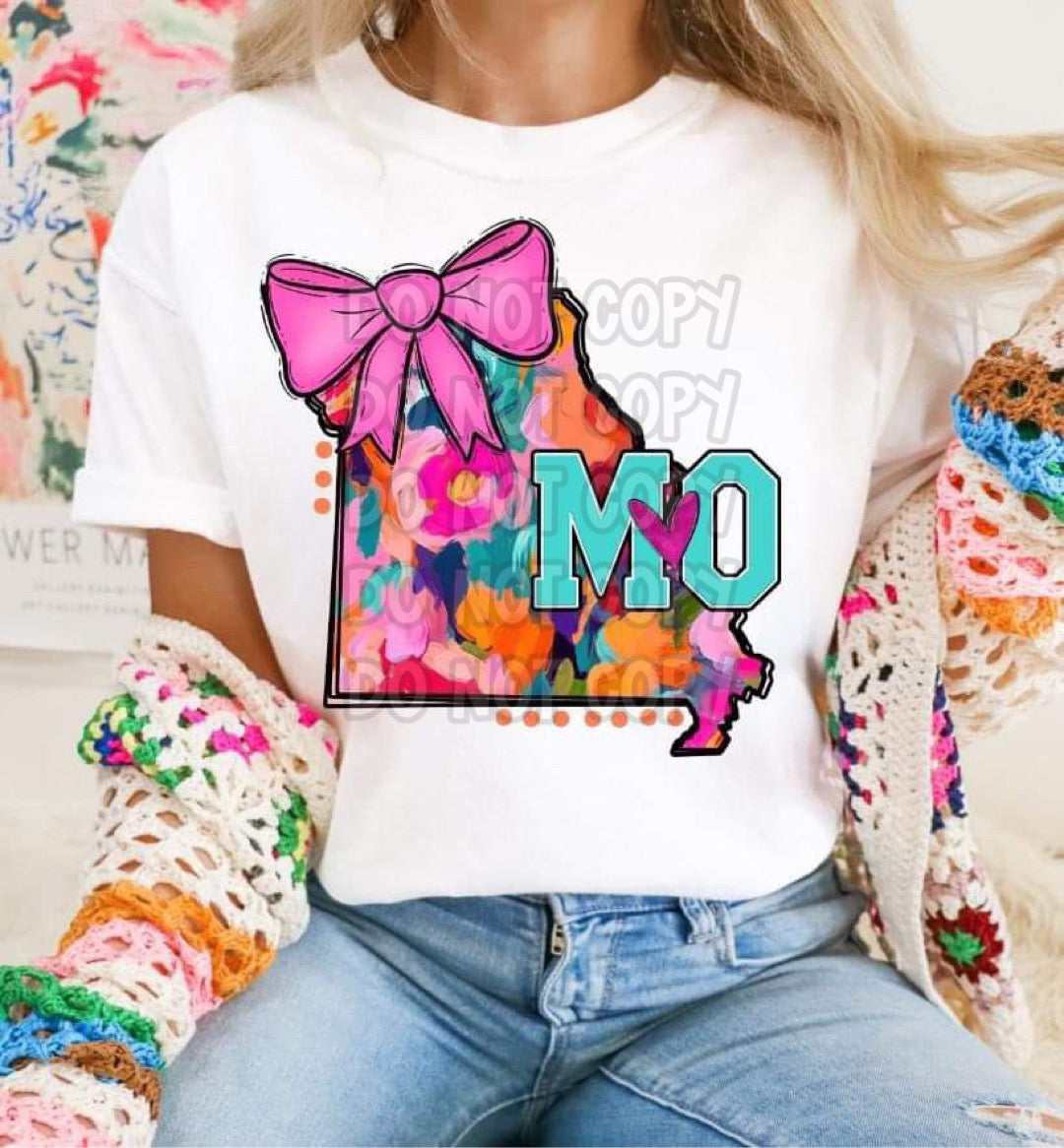 Mixed Paint With Bow States (ALL STATES)-DTF