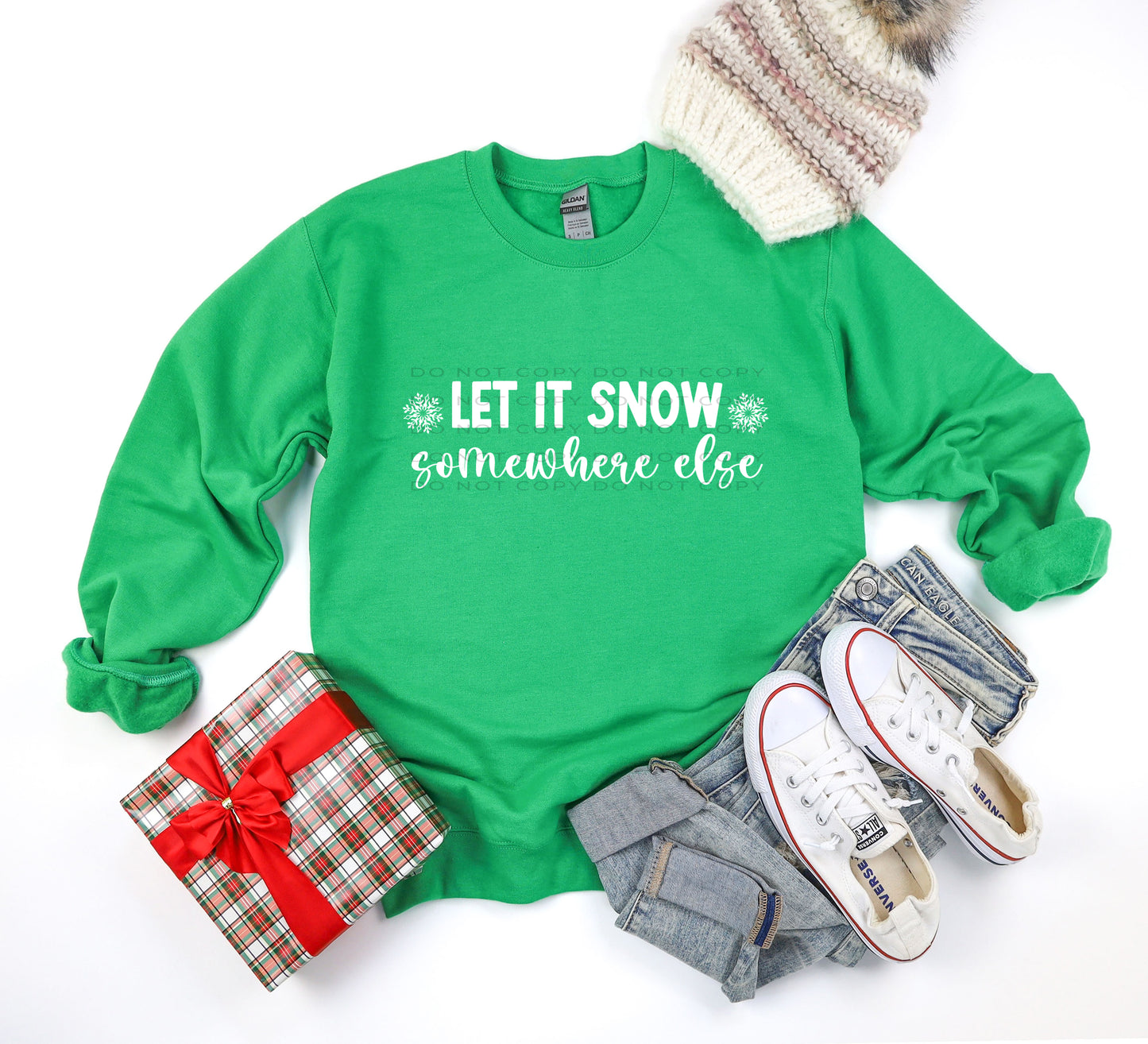 Let It Snow Somewhere Else White - DTF