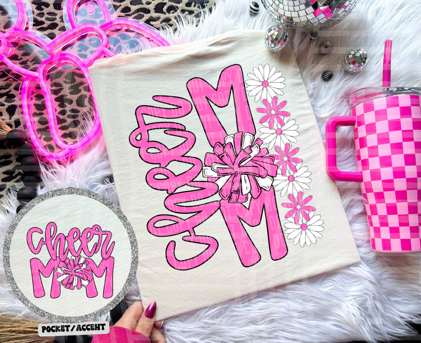Cheer Mom (Includes front and back-COLORS IN DROPDOWN)- DTF&UV
