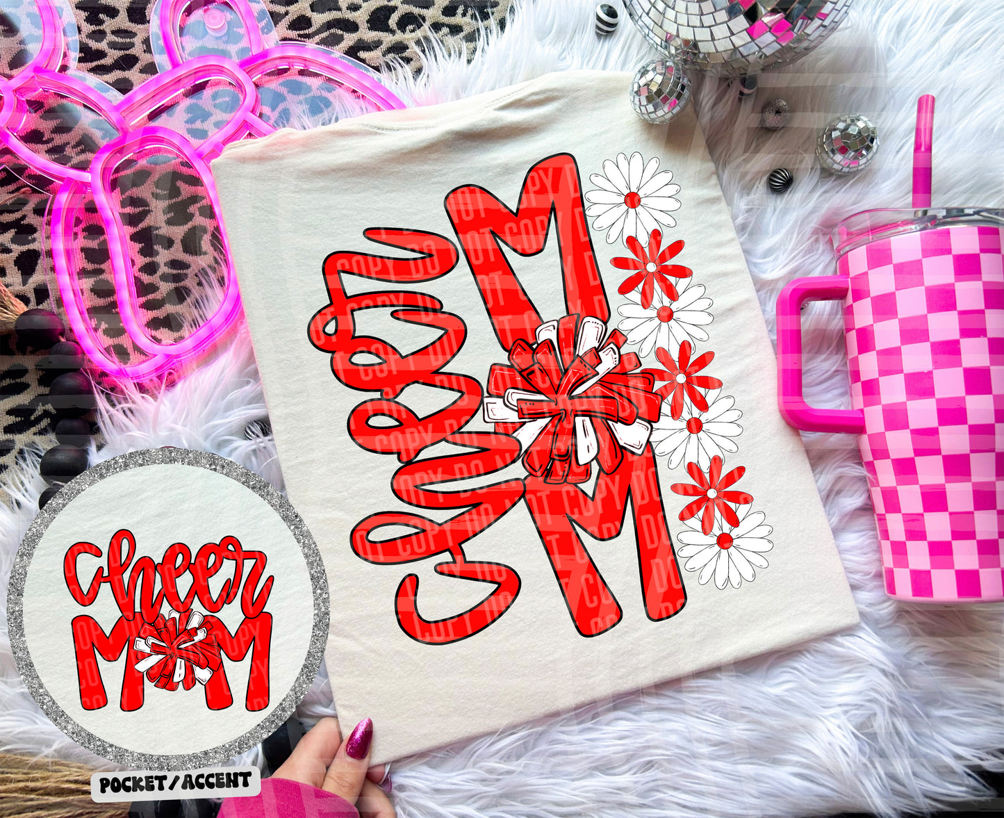 Cheer Mom (Includes front and back-COLORS IN DROPDOWN)- DTF&UV