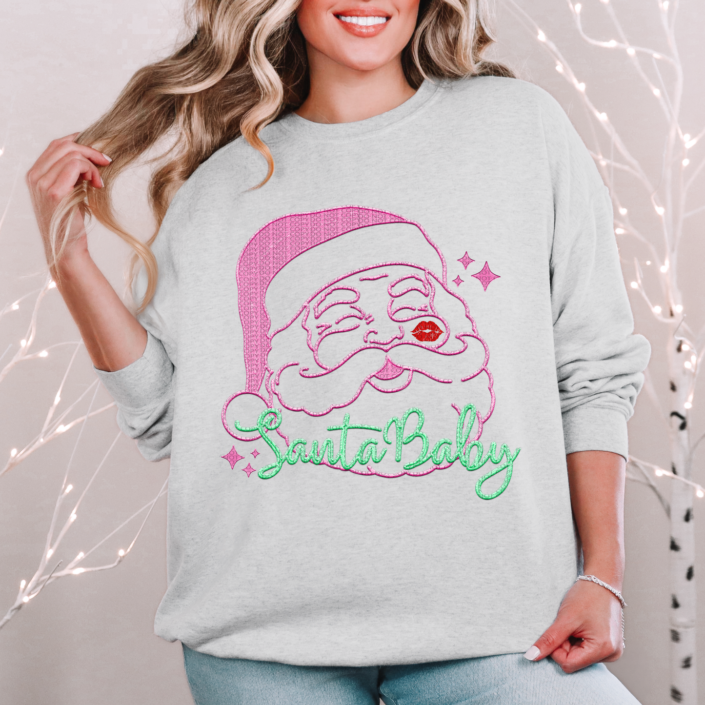 Santa baby pink pastel-DTF