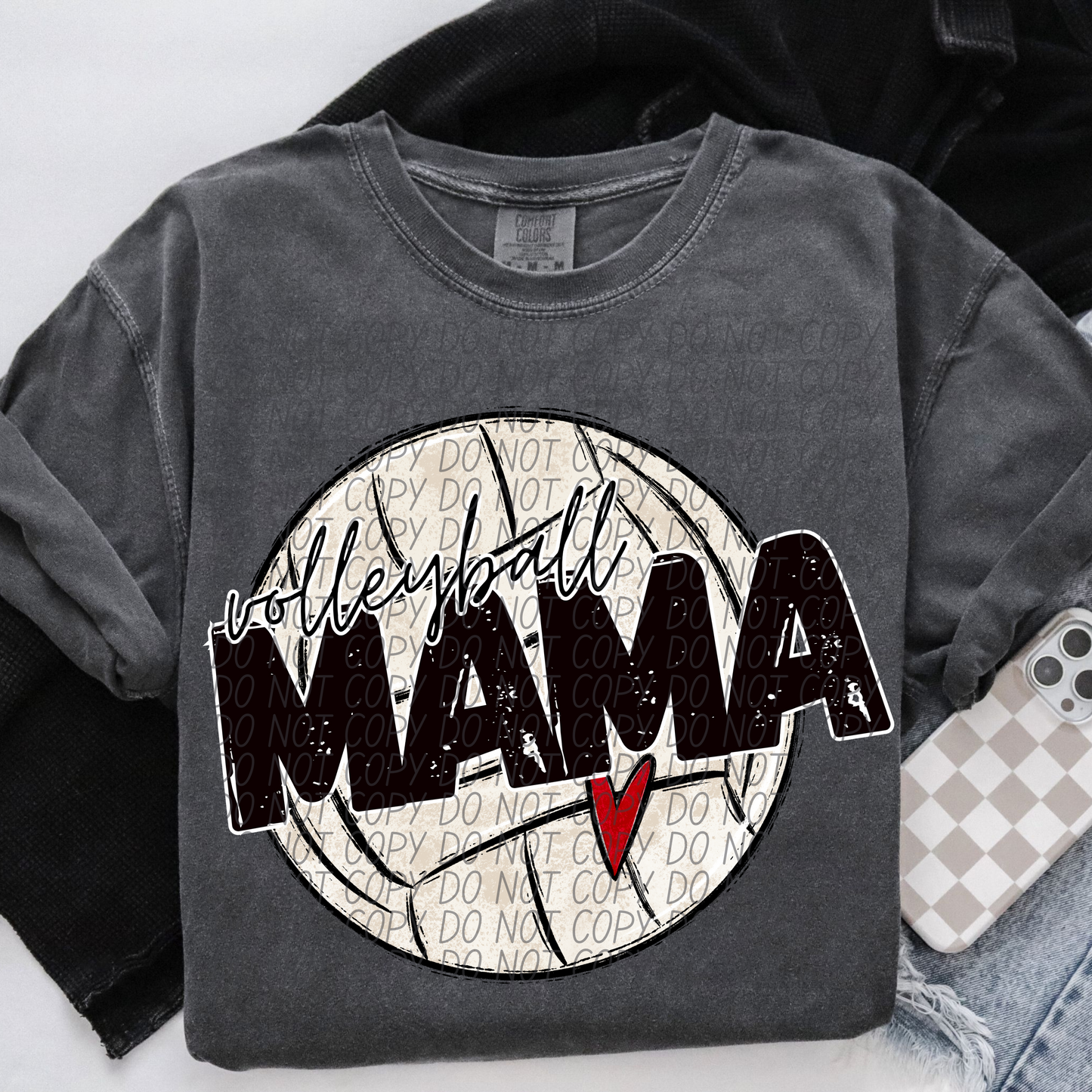 volleyball mama heart-DTF