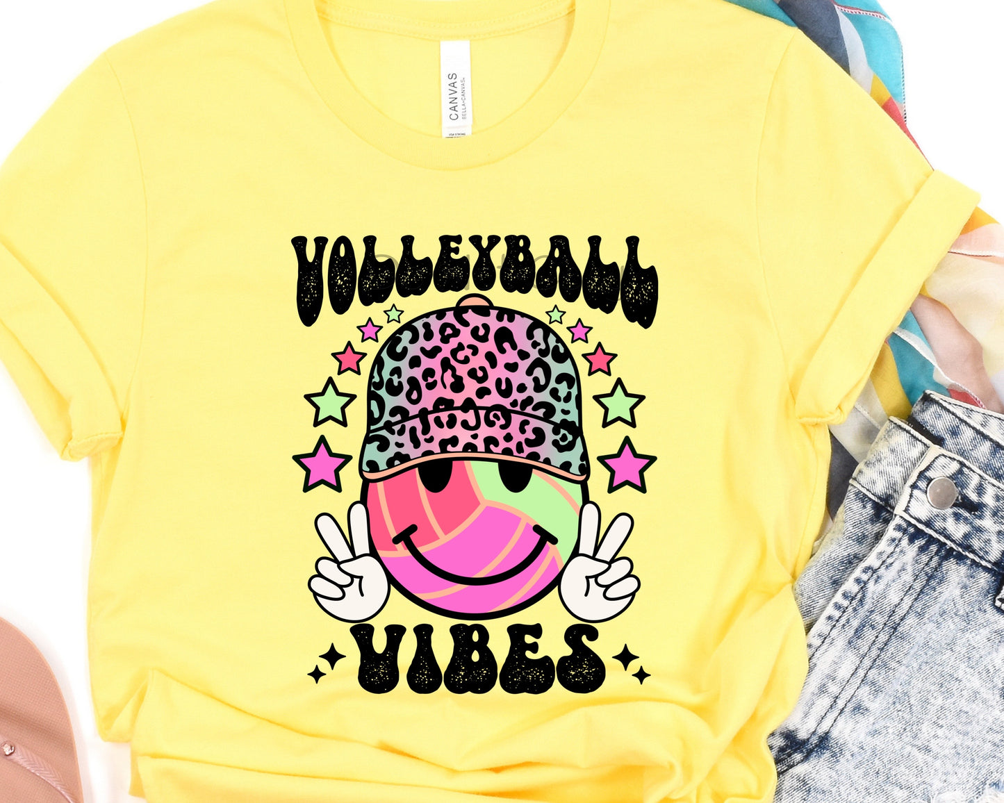Volleyball vibes leopard hat-DTF