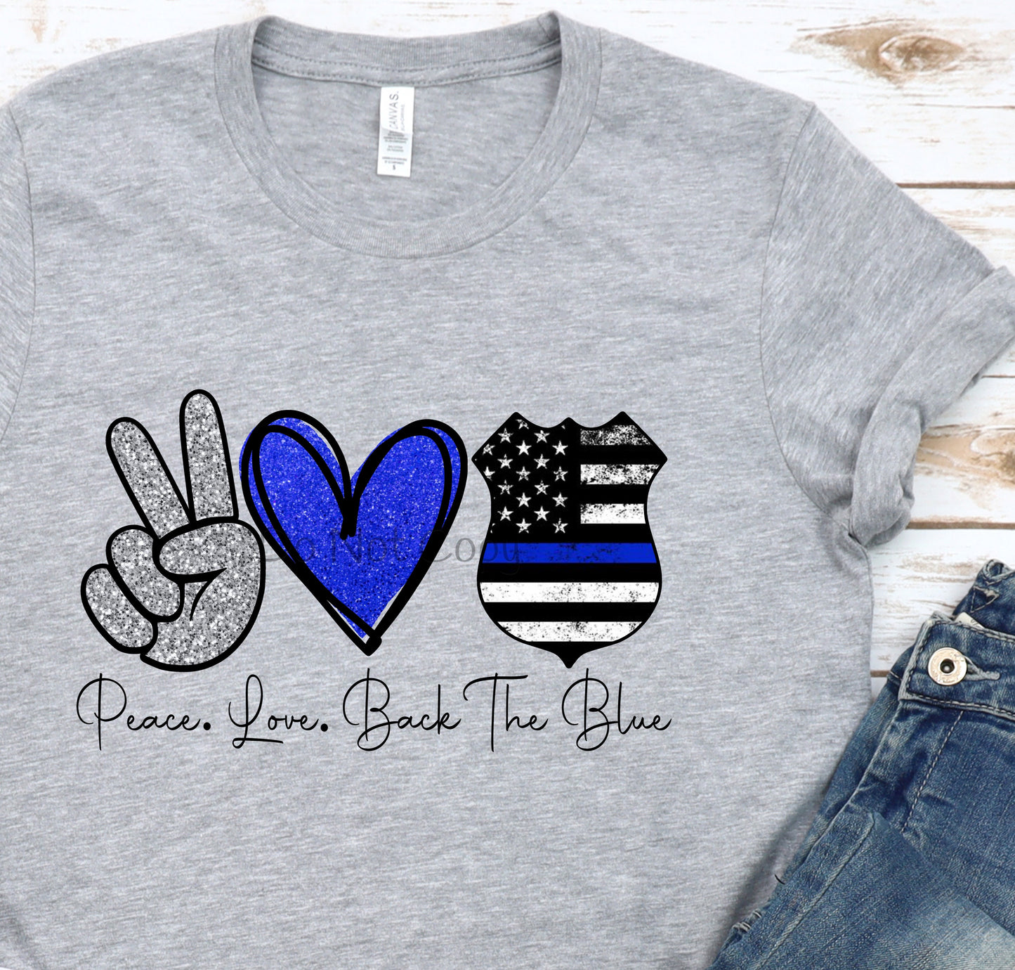 Peace love back the blue-DTF