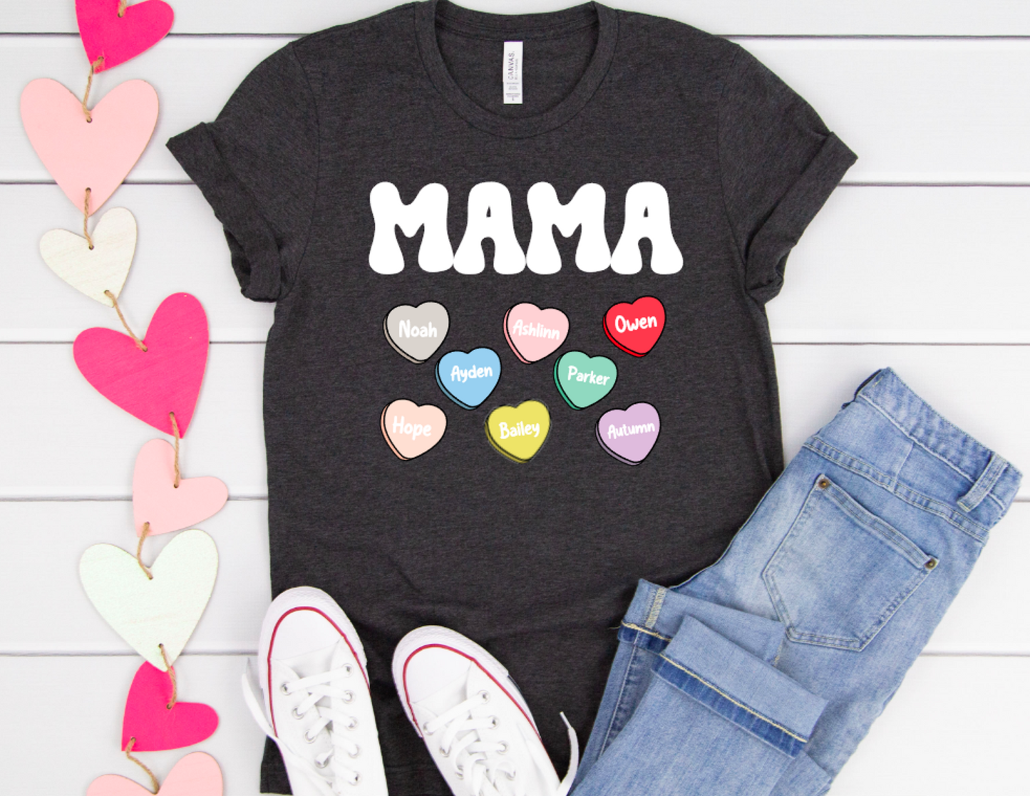 Custom Name with Candy Hearts -DTF