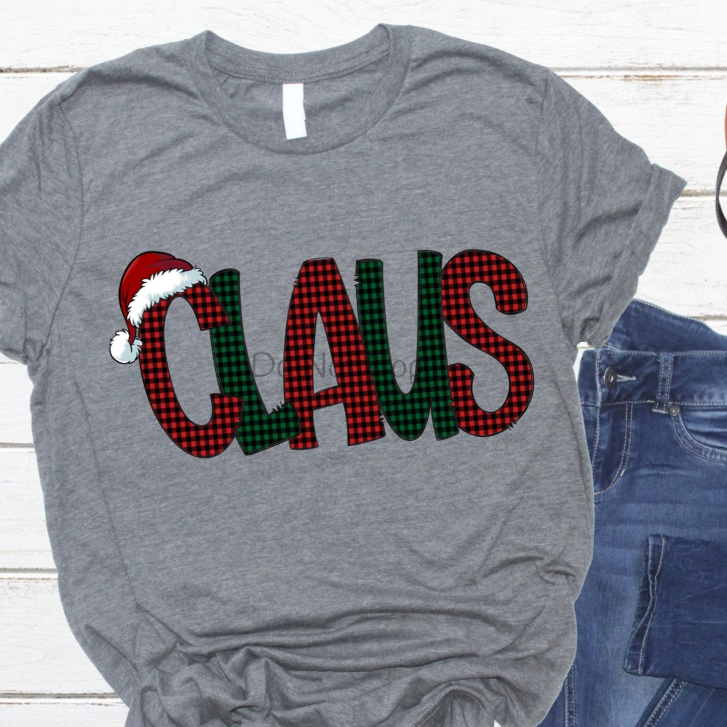 Claus red green plaid-DTF