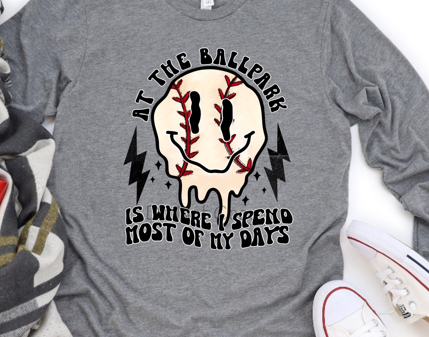 At the ball park is where I spend most of my days baseball melt-DTF