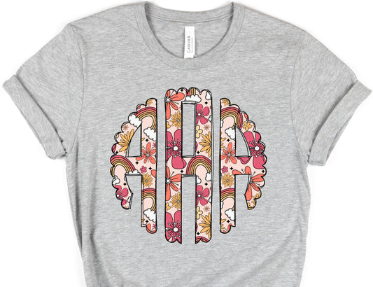 Rainbow Monogram  -DTF