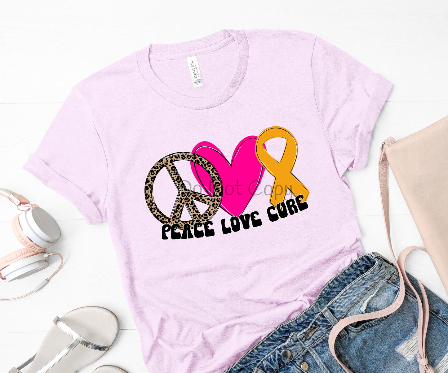 Peace love cure gold-DTF