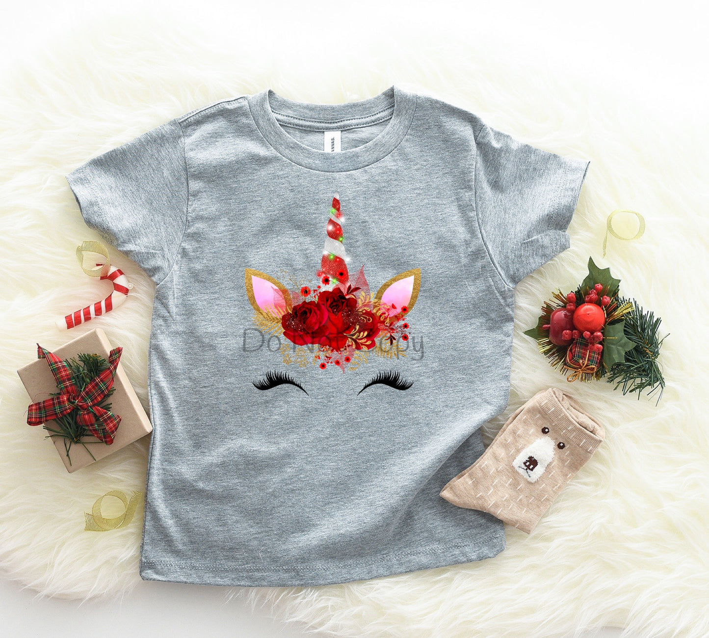 Christmas cutie pink ears eyelashes-DTF