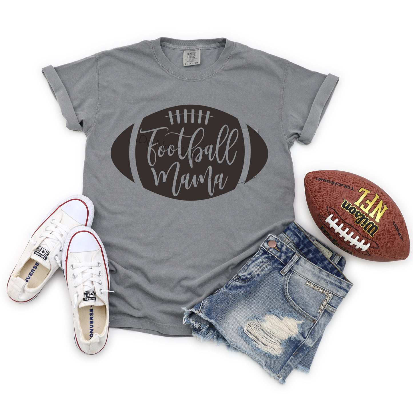 Football mama words inside ball-DTF