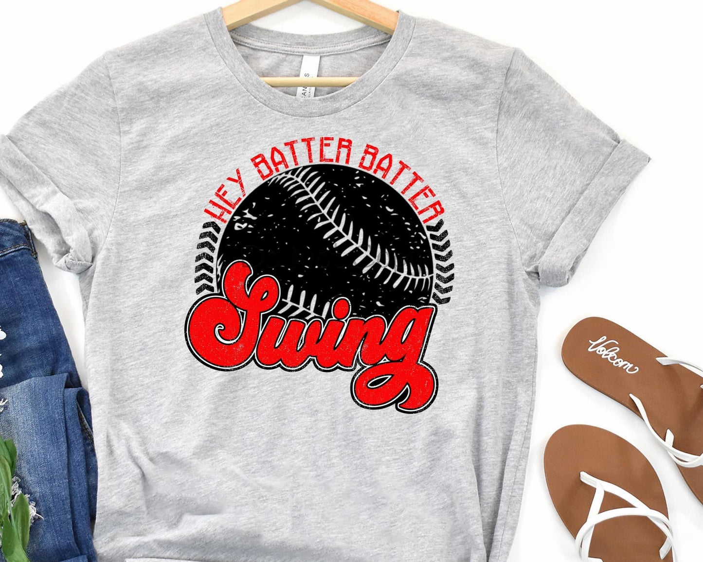 Hey batter batter swing red baseball-DTF