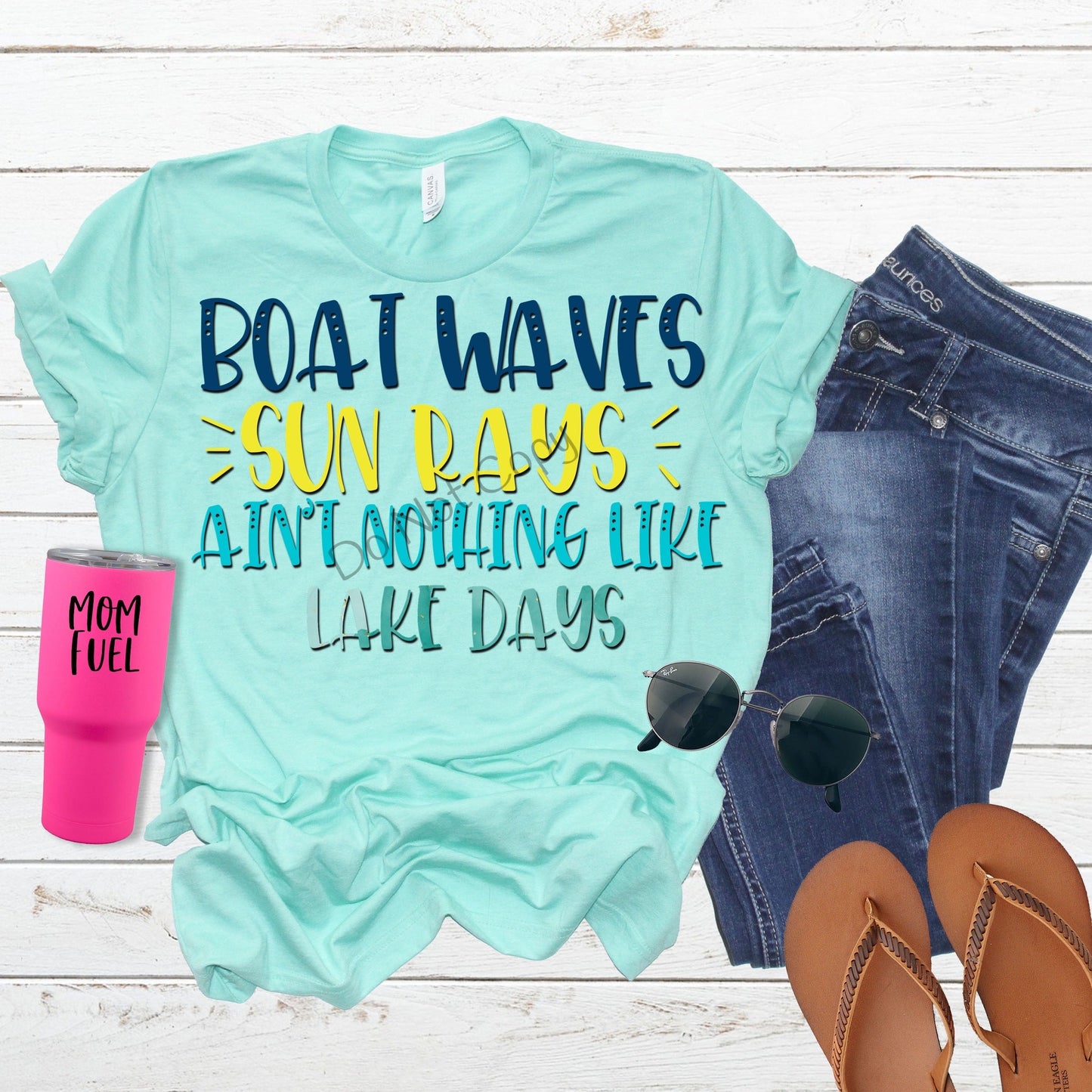 Boat waves lake days-DTF