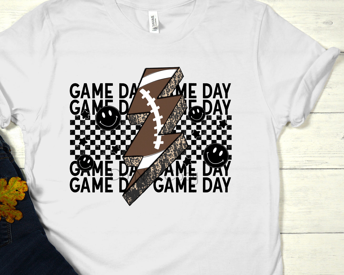 Game day football lightning bolt-DTF