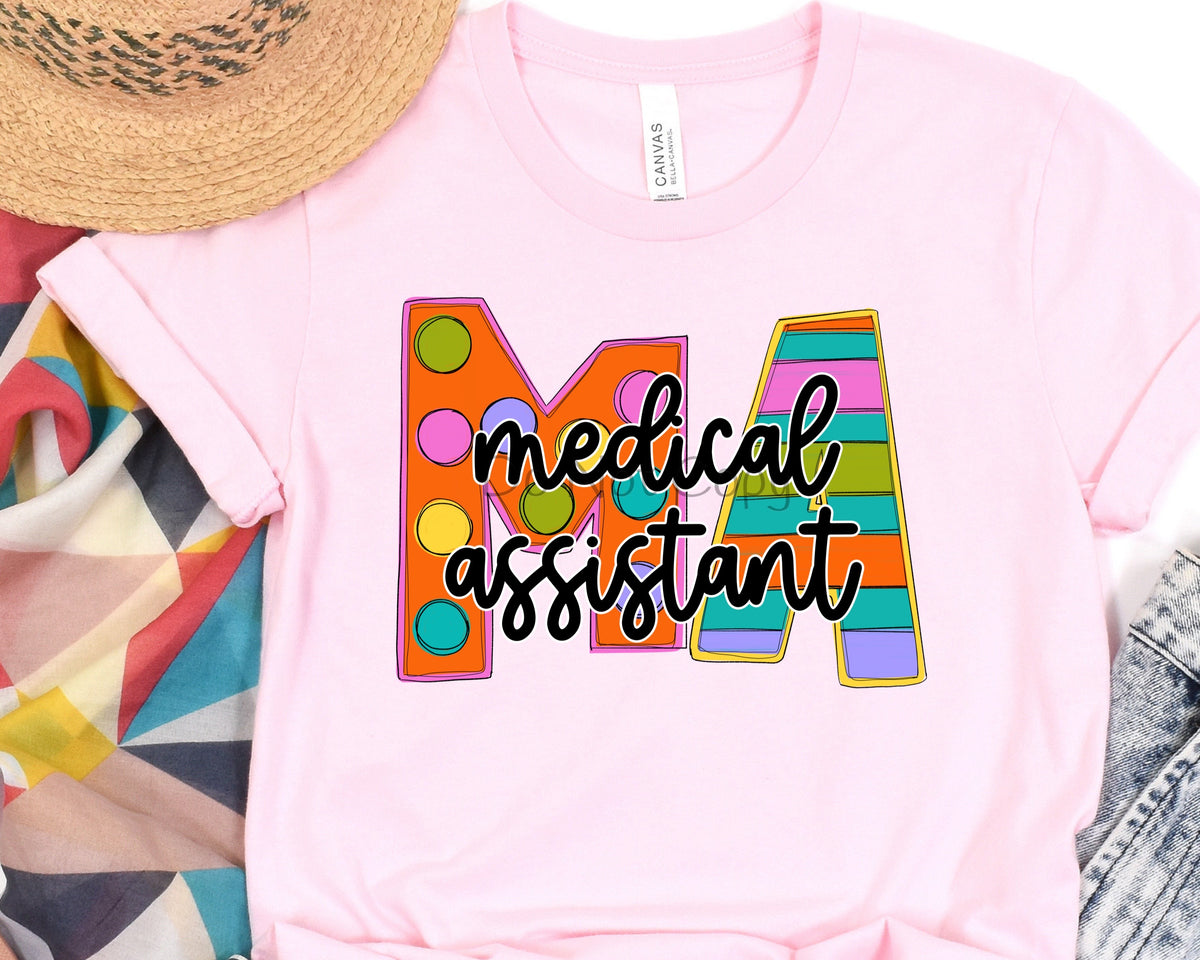 Funky block occupation medical assistant-DTF