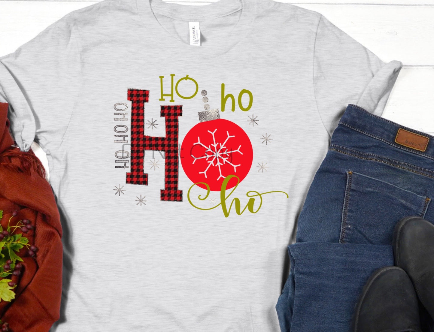 Ho Ho Ho snowflakes-DTF