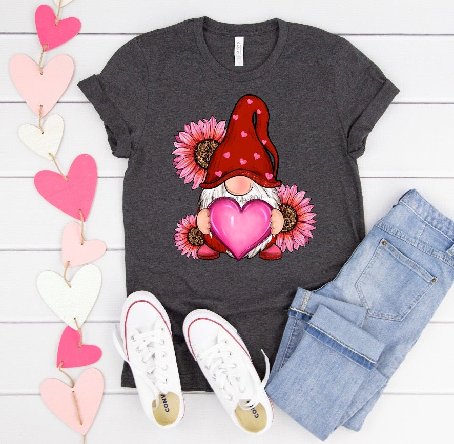 Valentine gnome with sunflower-DTF