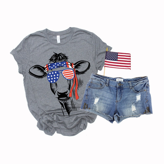 Patriotic cow -DTF