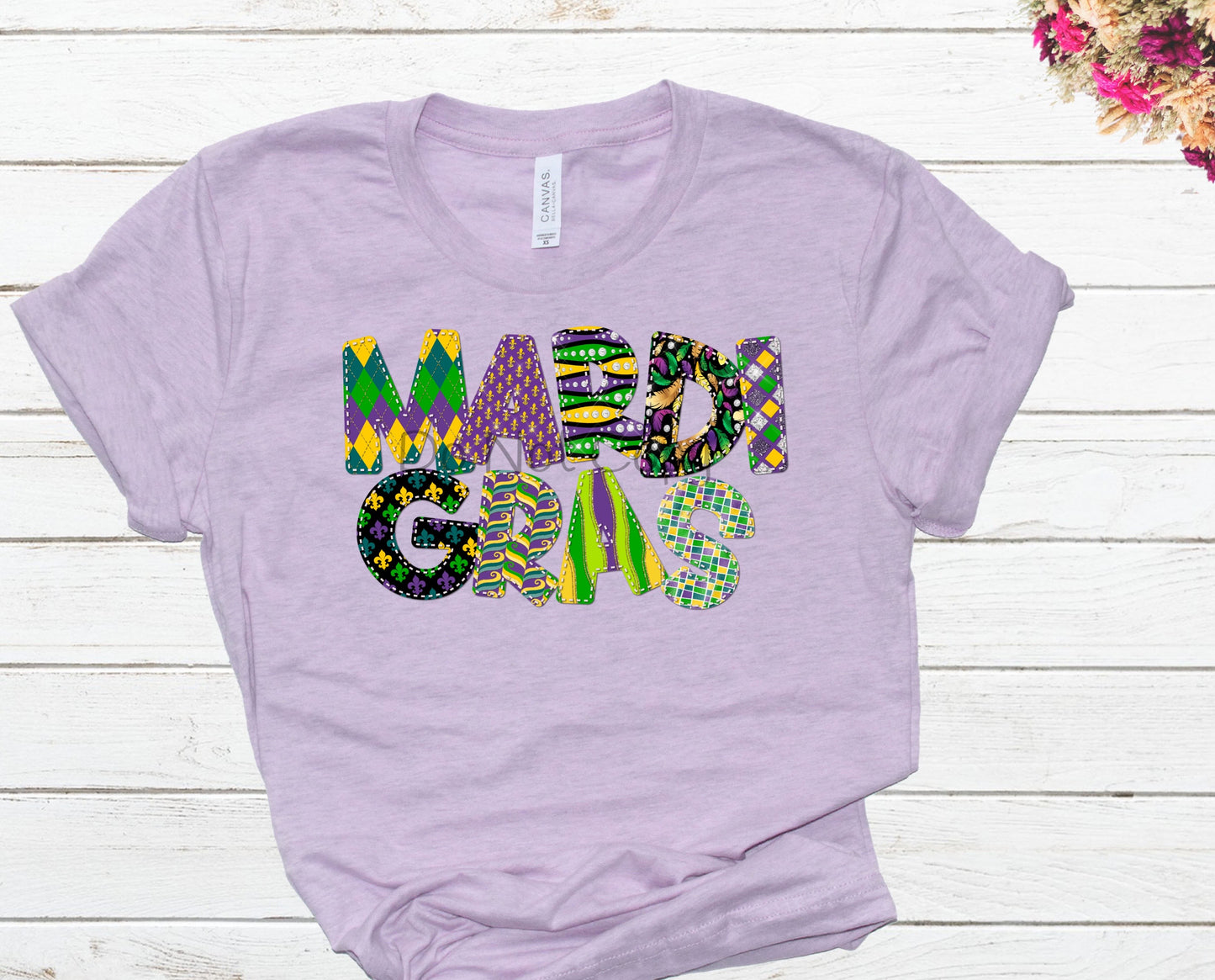 Mardi Gras faux patch-DTF