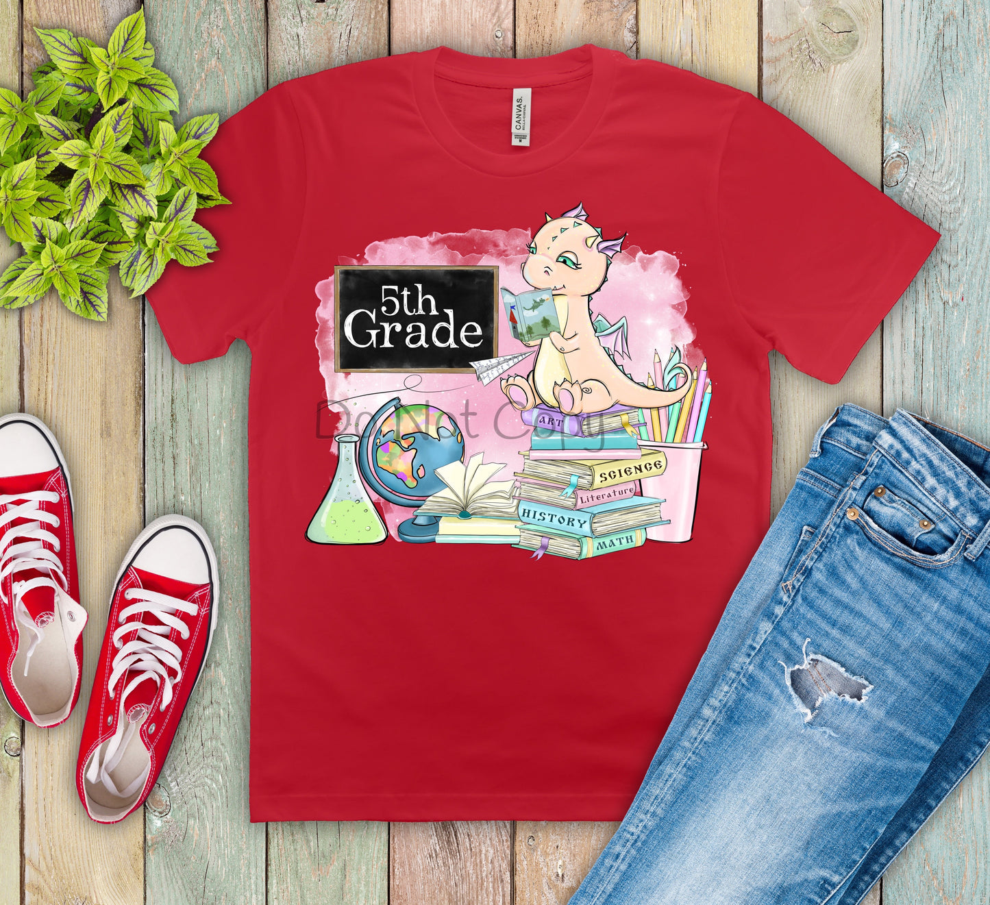 5th grade pink dinosaur-DTF