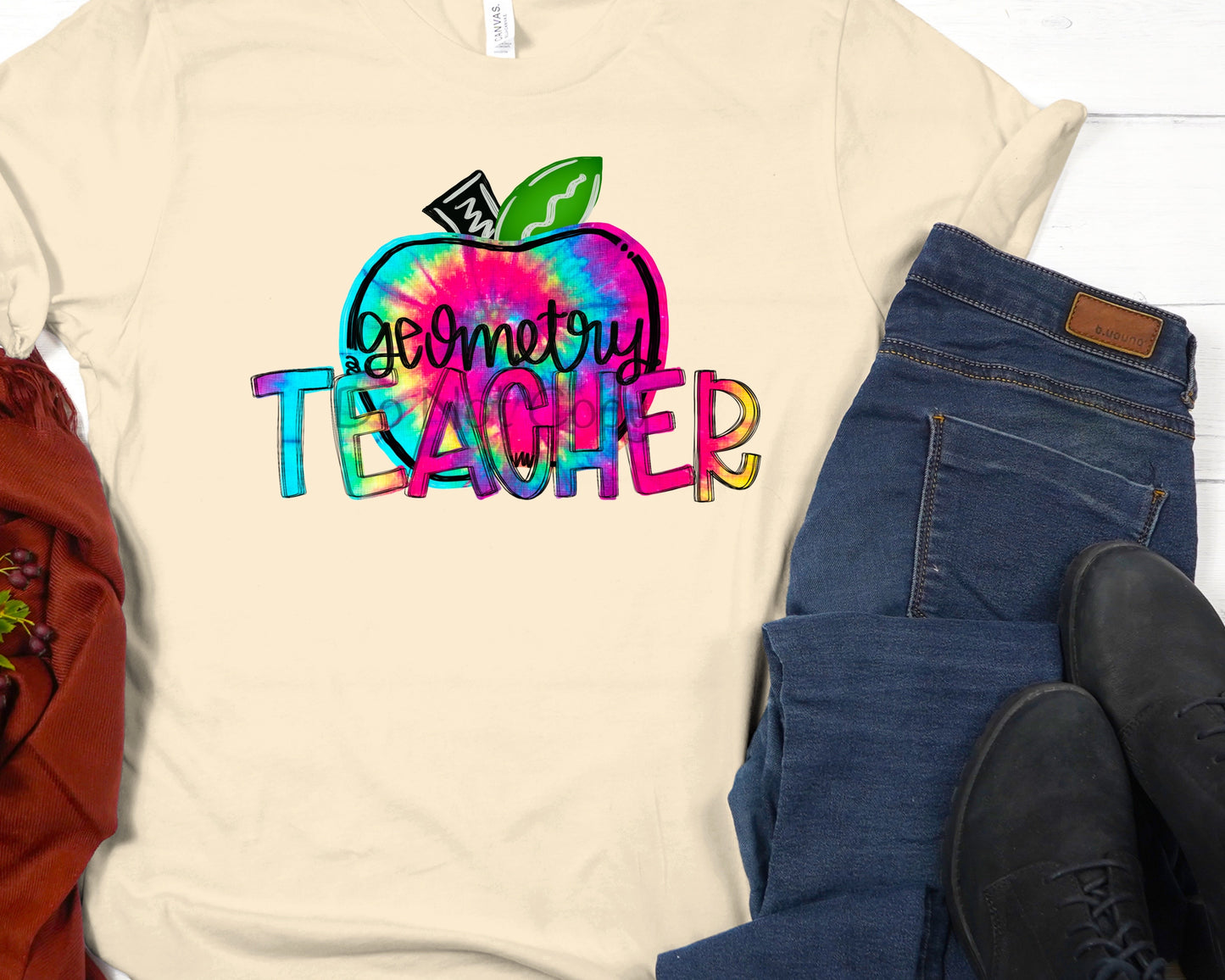 Geometry teacher tie dye- DTF