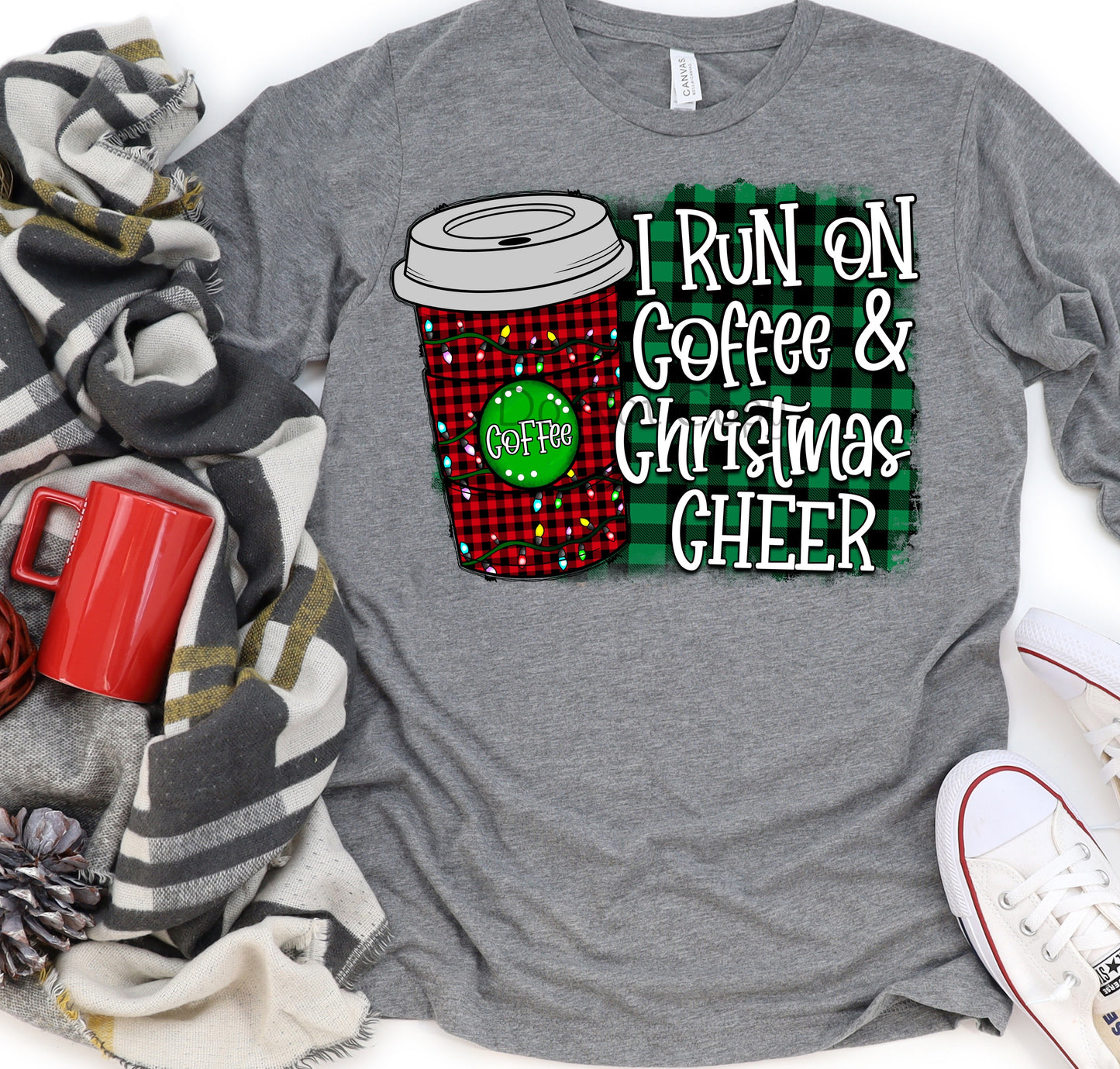I run on coffee & Christmas cheer-DTF