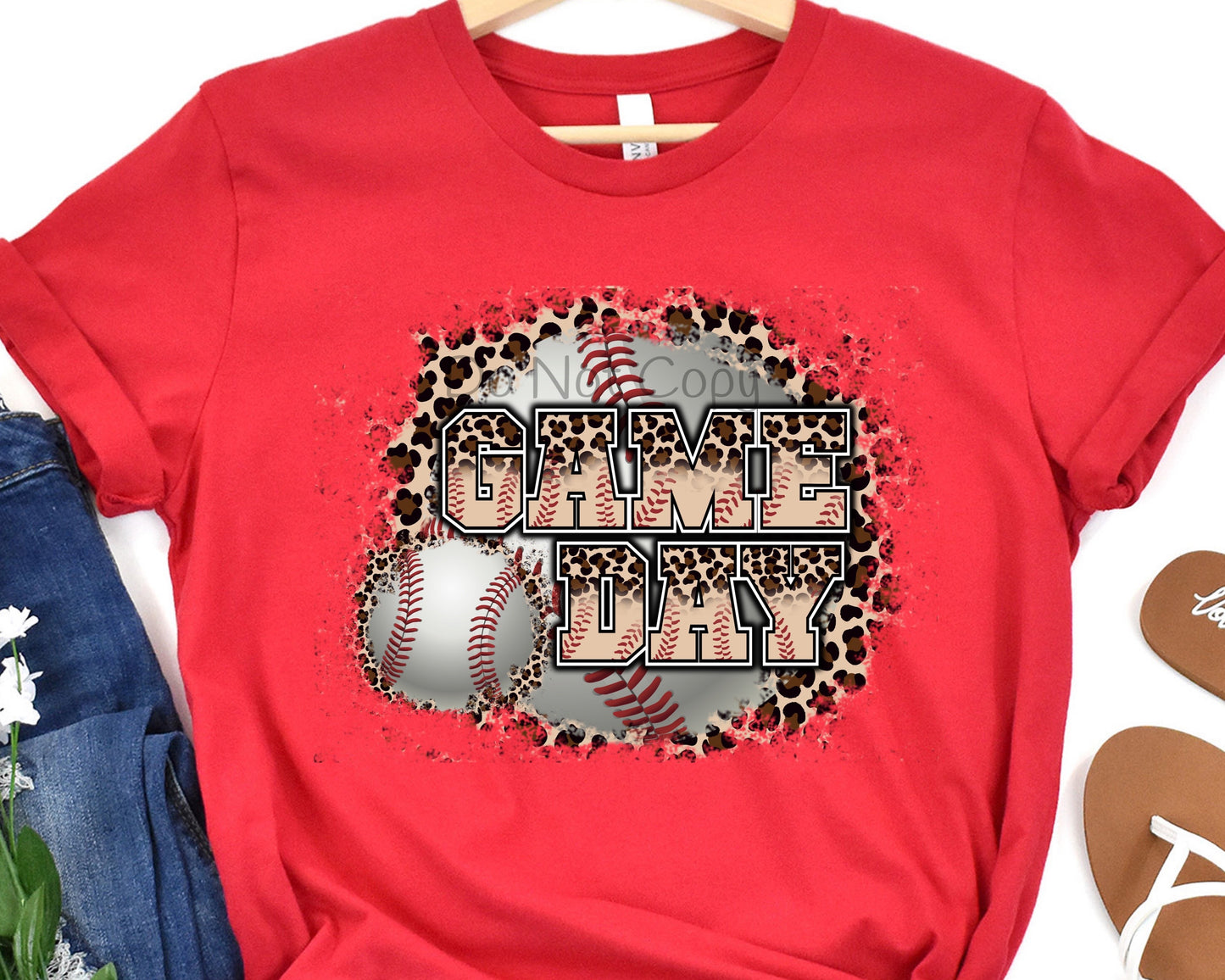 Game day baseball white leopard-DTF