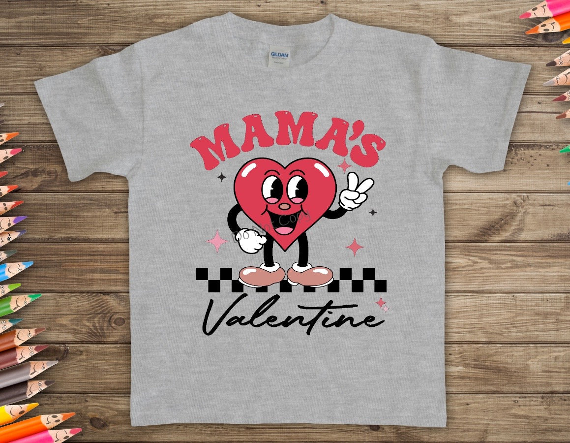 Mamas valentine heart checkered-DTF