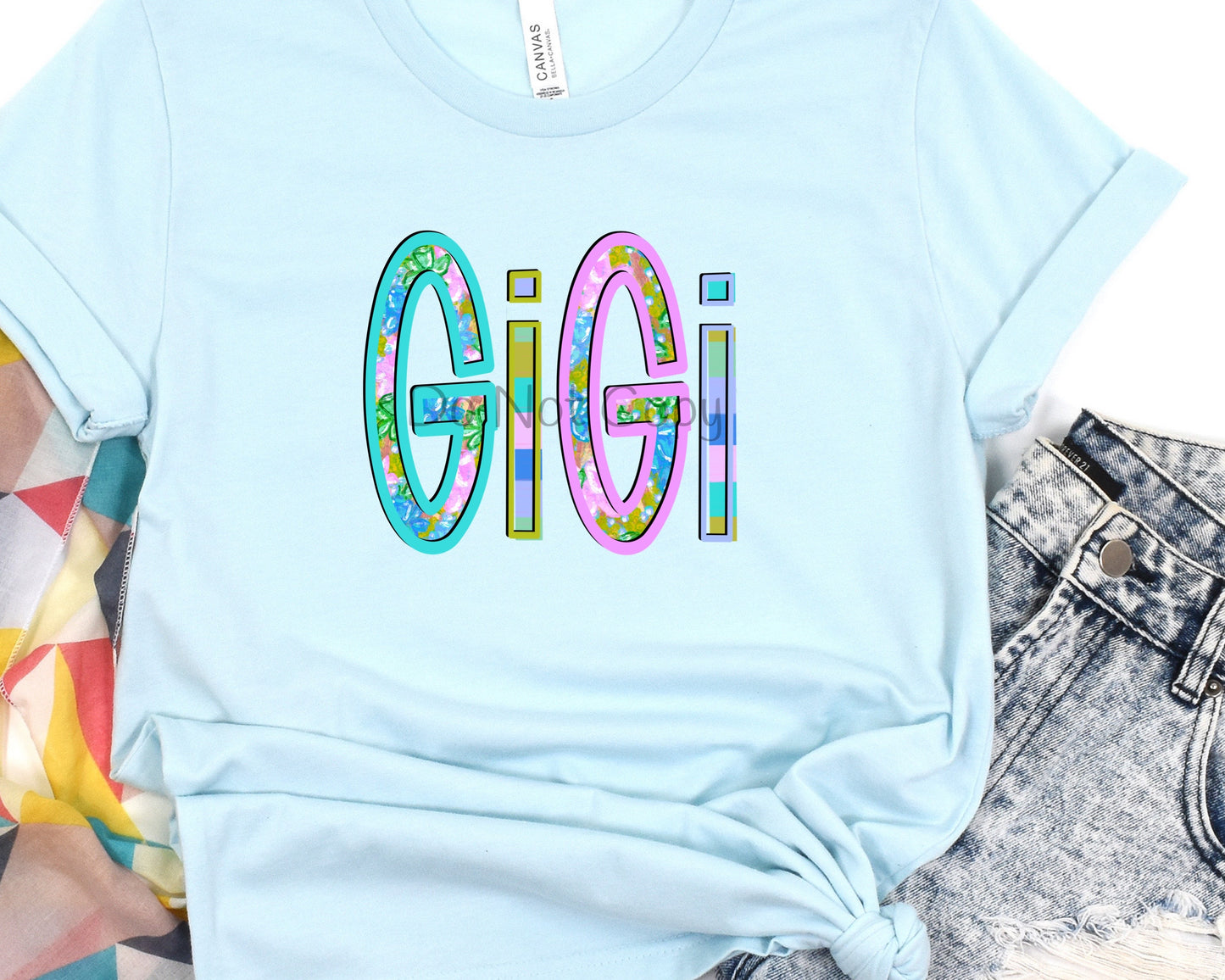 Gigi floral and stripe-DTF