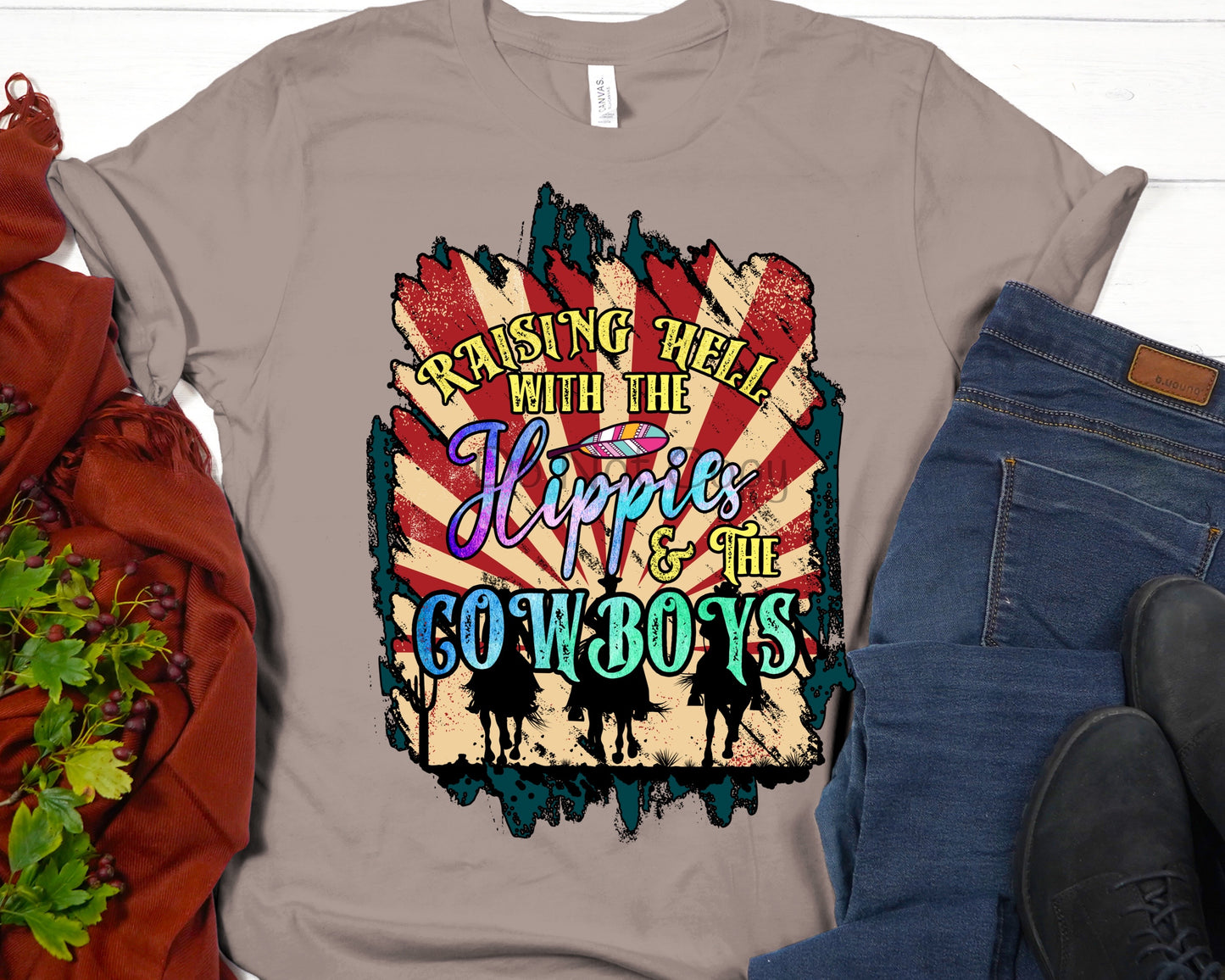 Raisin hell with the hippies & the cowboys-DTF
