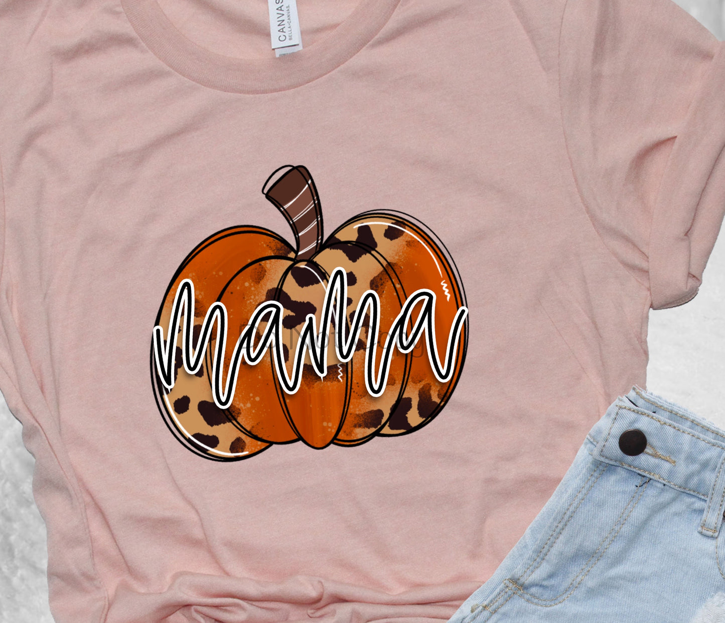 Mama italics leopard pumpkin-DTF