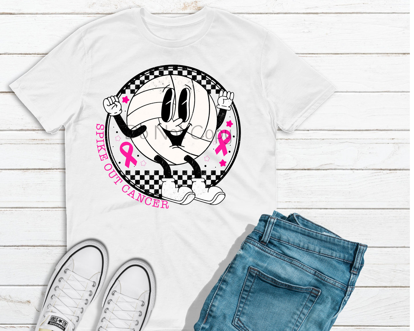 Spike out cancer volleyball-DTF