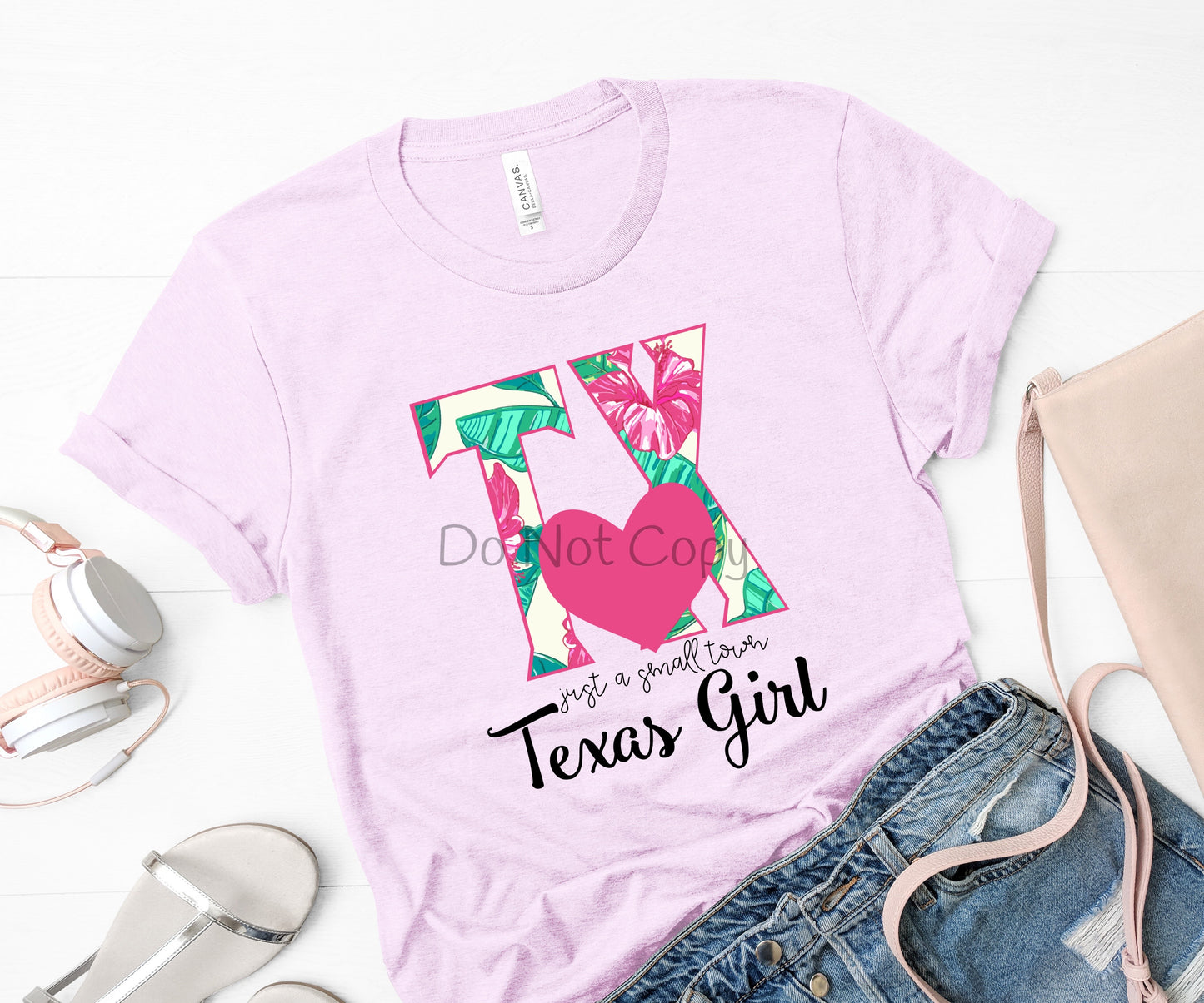 Just a small town Texas girl heart-DTF