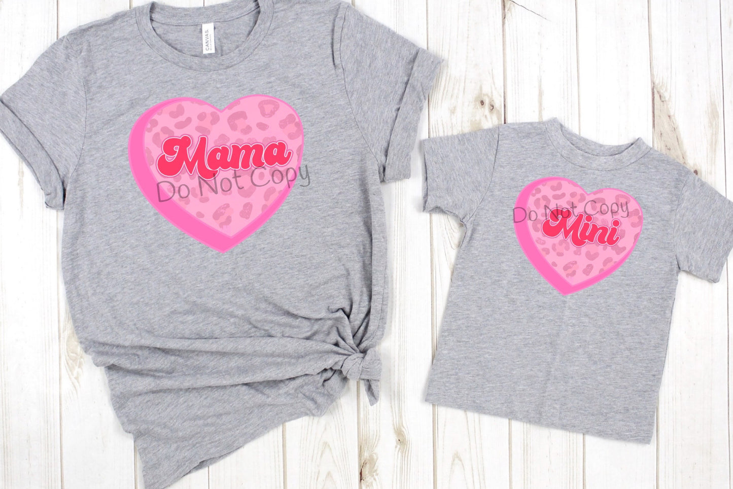 Mini pink leopard in heart-DTF