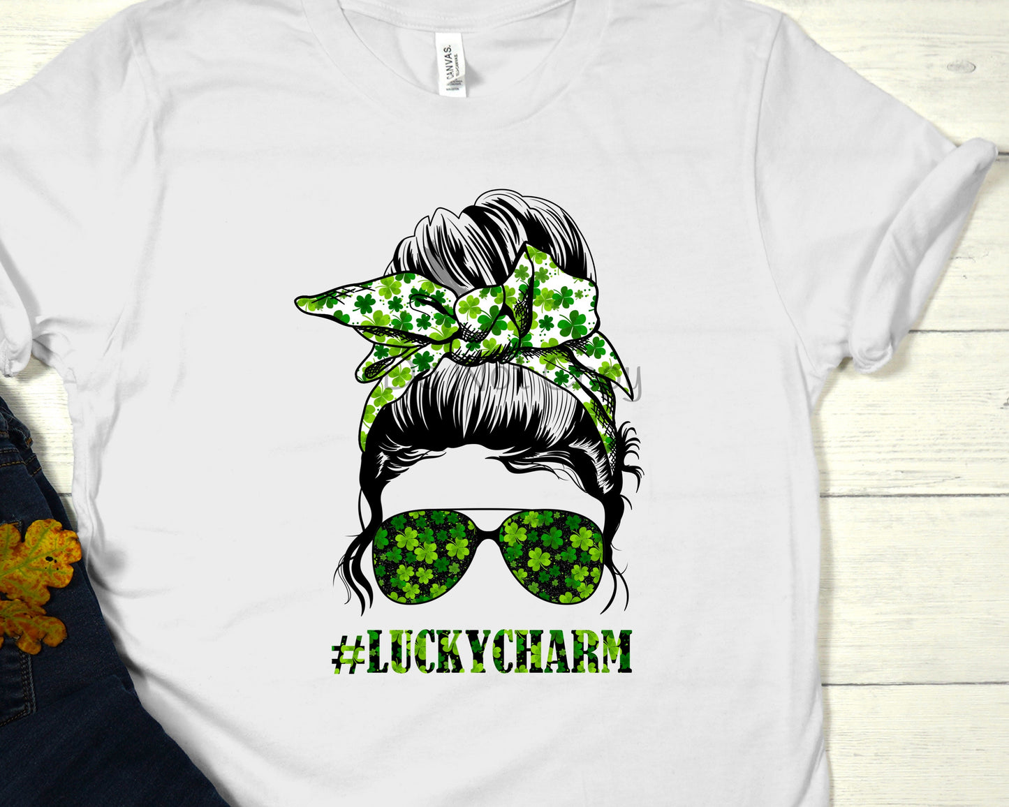Messy bun lucky charm-DTF