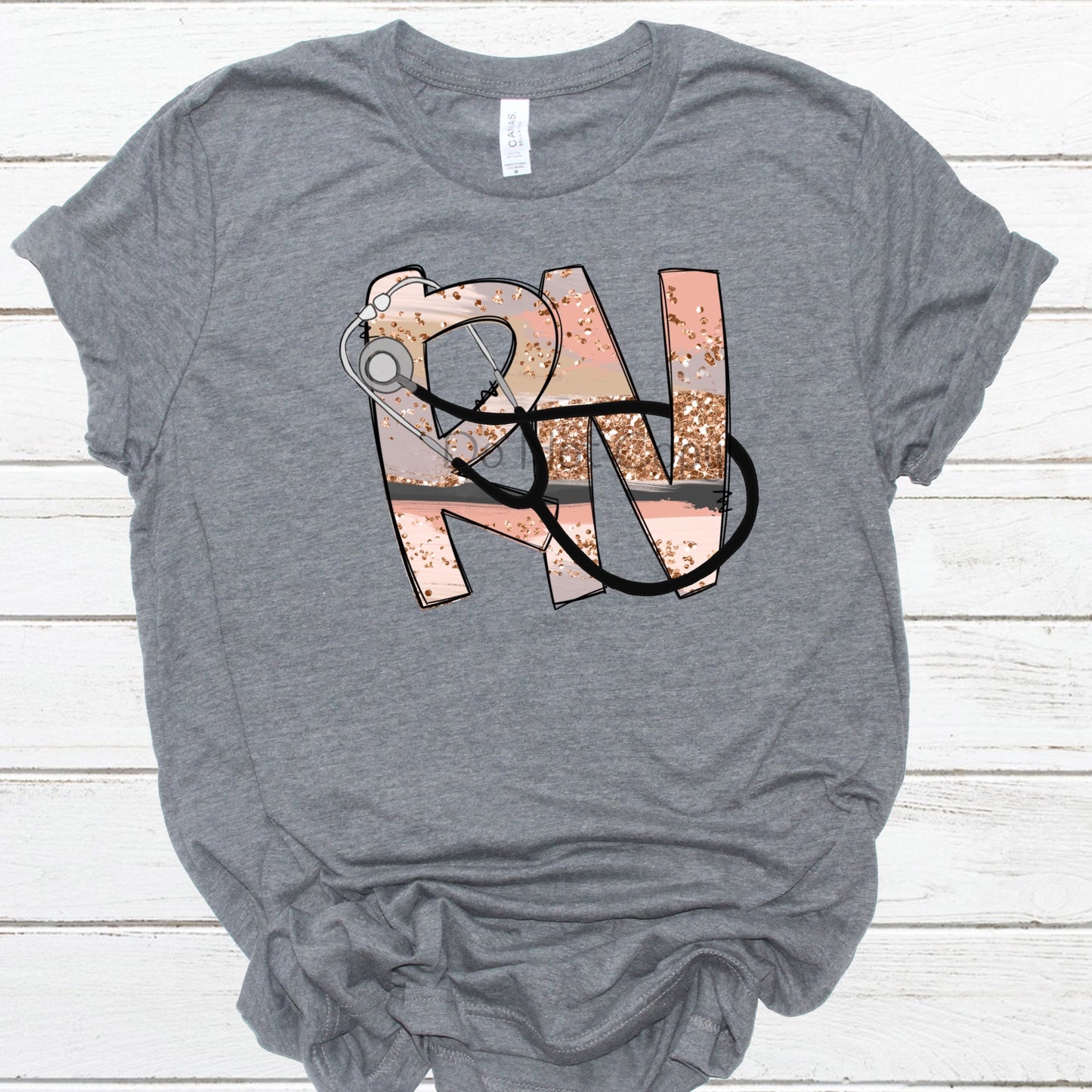 RN peach gold stethoscope-DTF