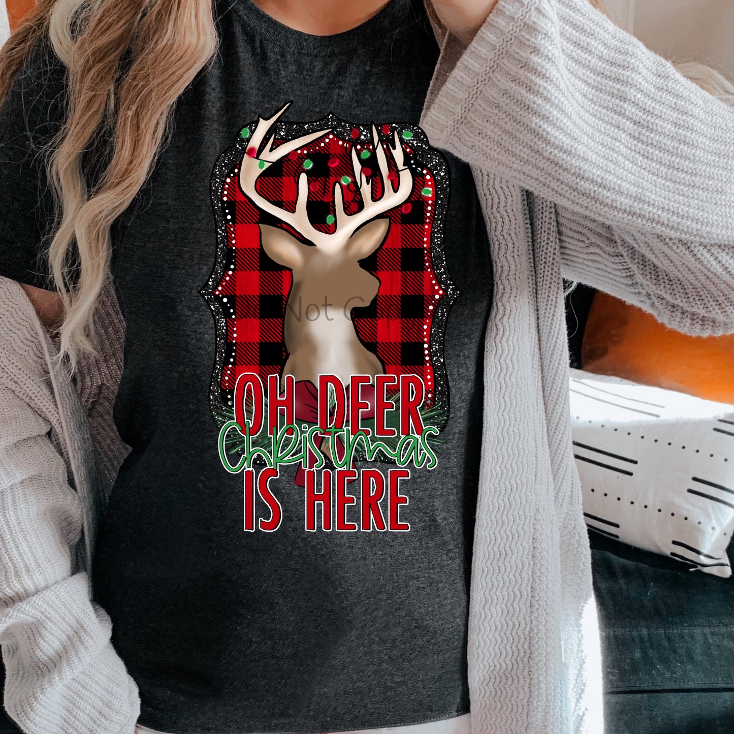 Oh deer Christmas is here-DTF