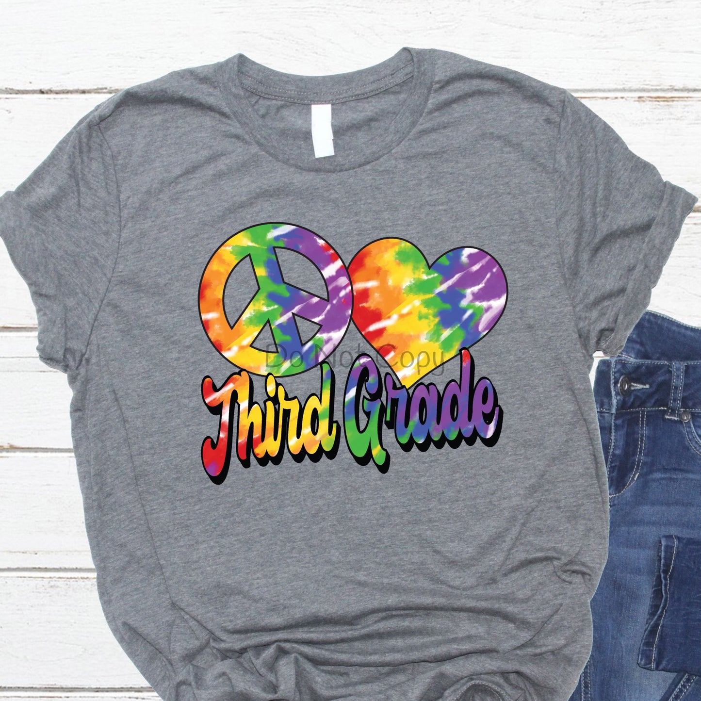 Peace heart Third grade -DTF