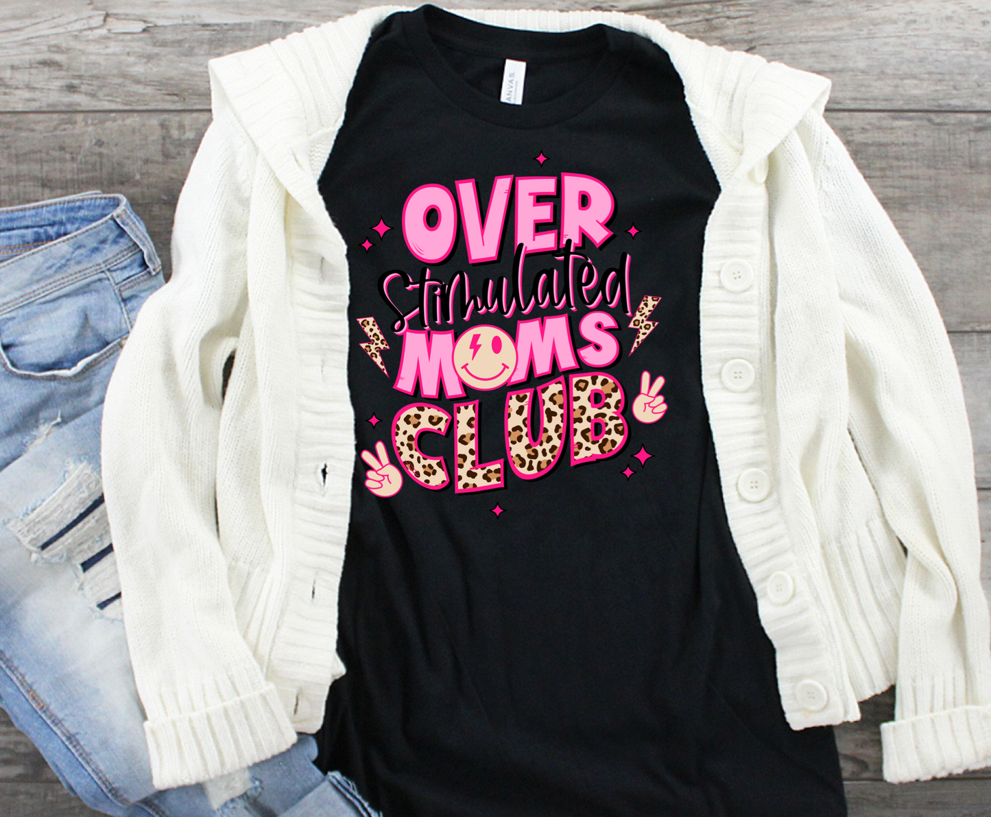 Overstimulated moms club pink-DTF