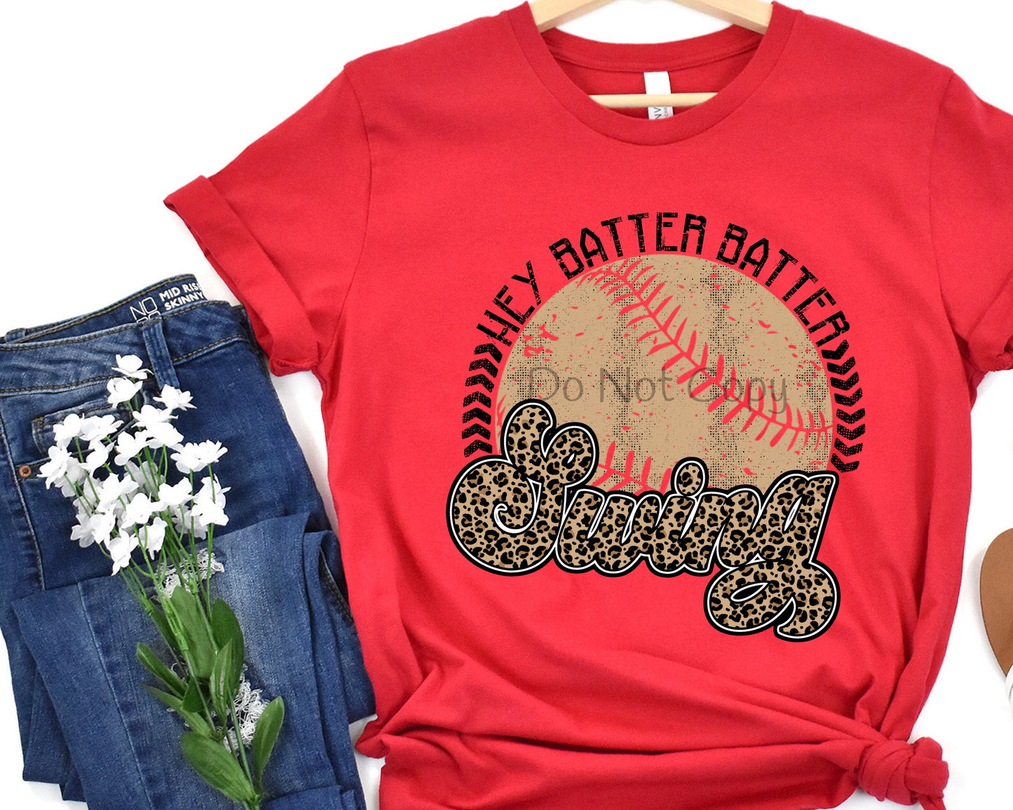 Hey batter batter swing leopard baseball-DTF