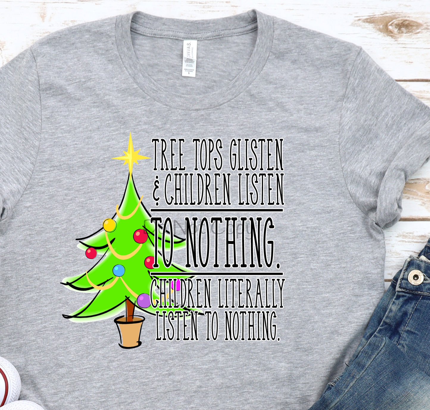 Tree tops glisten children listen nothing-DTF