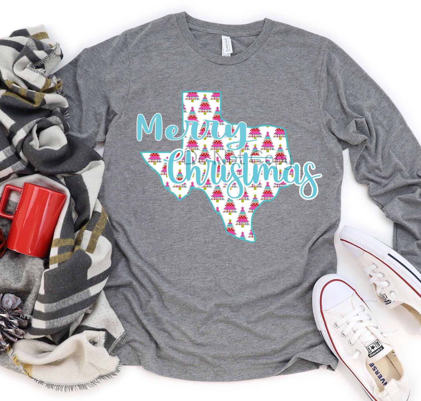 Merry Christmas Texas trees in state-DTF