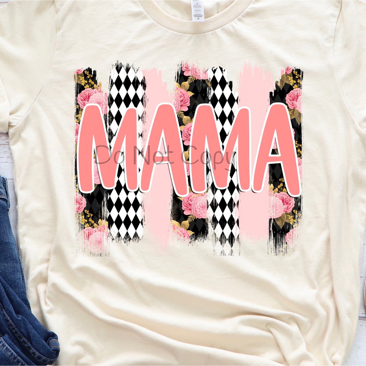 Mama salmon brush strokes-DTF