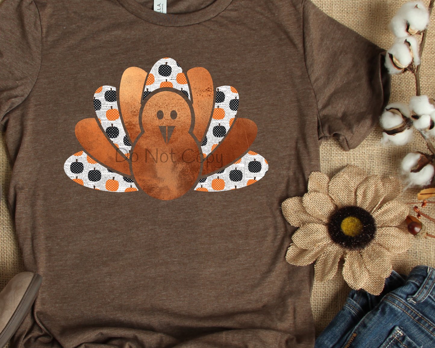 Pumpkin turkey football-DTF