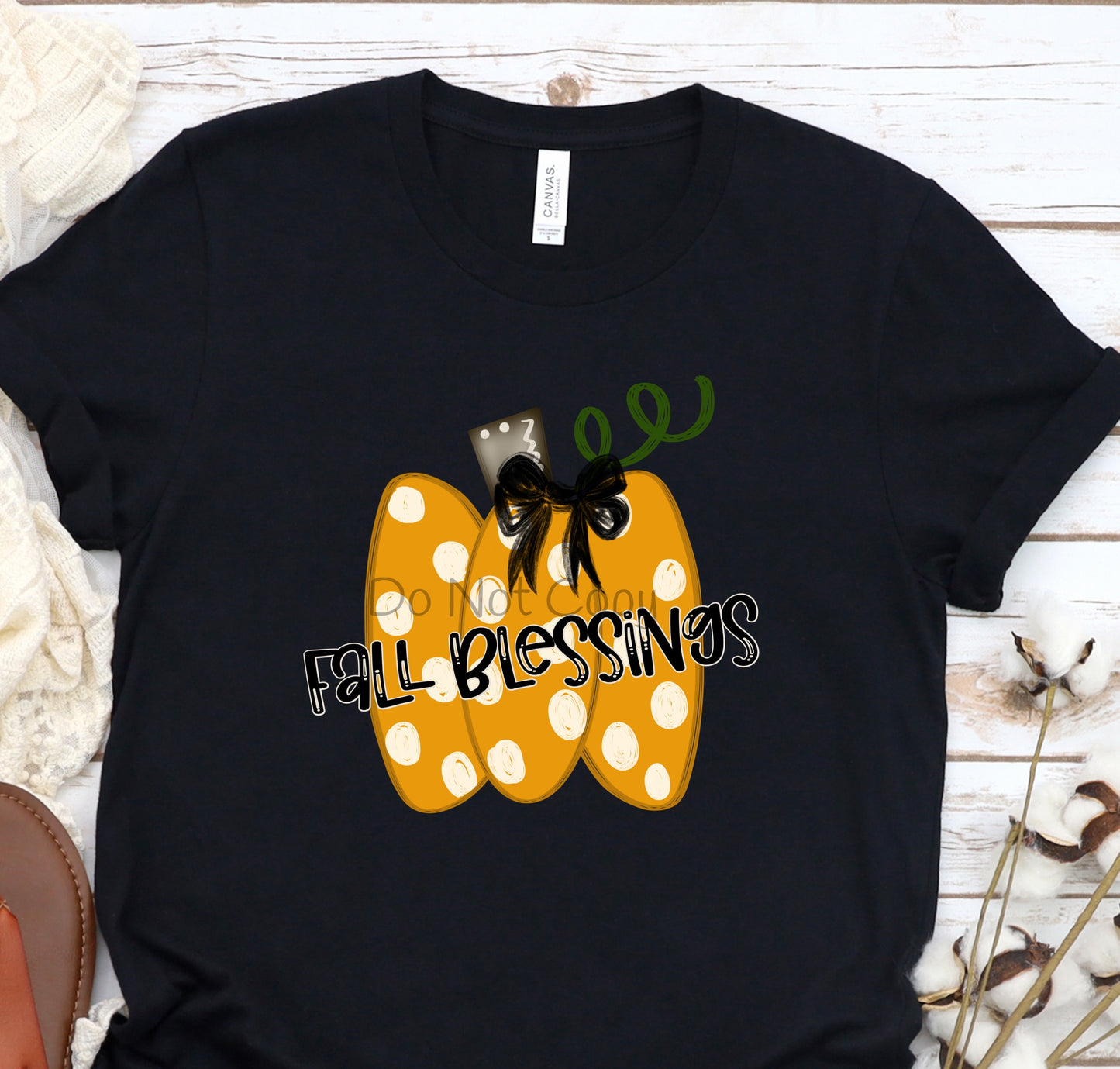 Fall blessings polka dot pumpkin-DTF