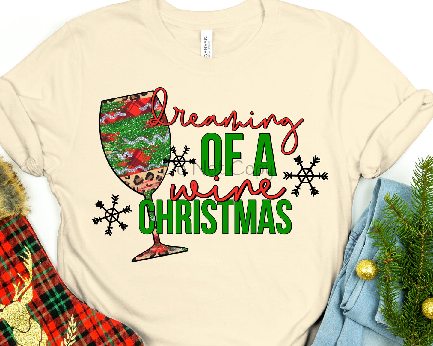 Dreaming of a wine Christmas-DTF