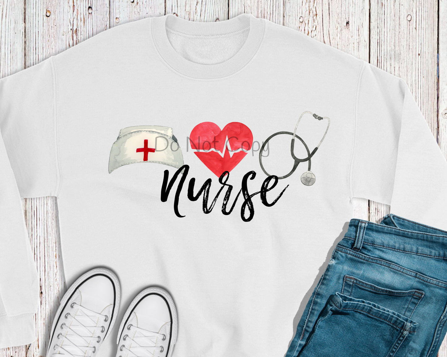 Nurse hat heart stethoscope-DTF