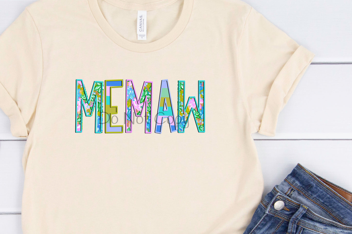 Memaw floral and stripe-DTF