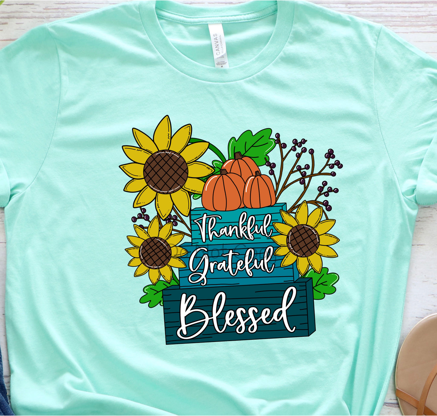 Thankful grateful blessed blocks-DTF